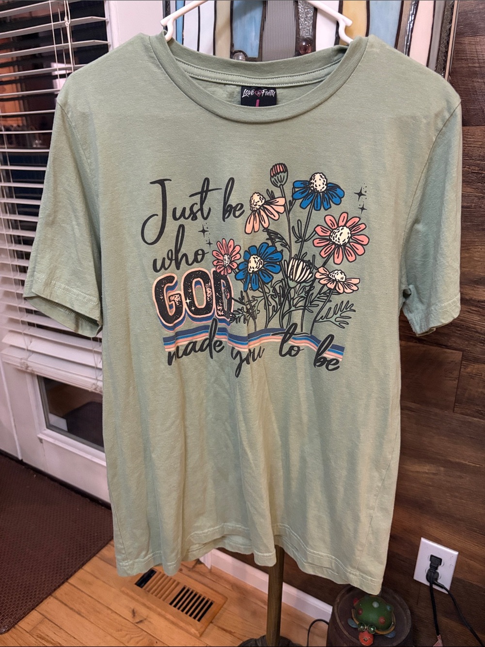 Just Be Who God Made You To Be Graphic Tee - Sage